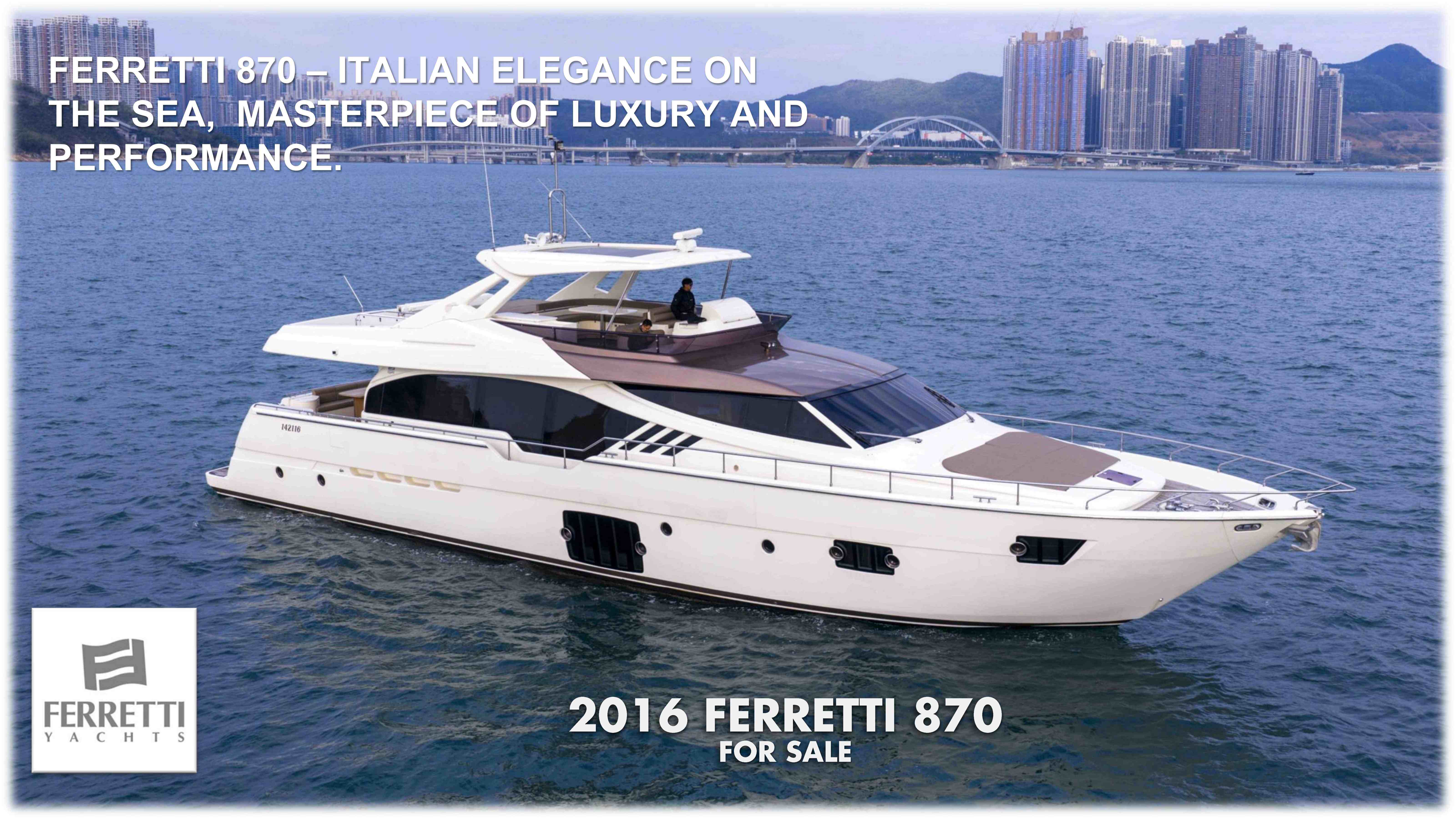 FERRETTI 870 Flybridge Yacht for sale
